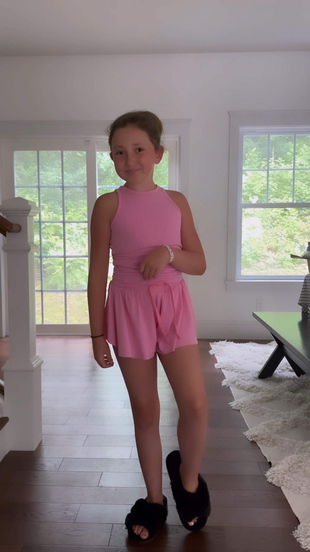 Too cute not to share plus the outfit is a good one! The textured tank top comes in this pink and white and is currently on sale. The butterfly shorts are a staple for her. They come in a pack of three and check all the boxes… cute, comfortable, and could be classified as athletic wear. A perfect summer outfit! 

Girls summer everyday clothes, tween fashion, girls pink outfit, girls casual fashion 

#LTKSummerSales #LTKFindsUnder50 #LTKKids