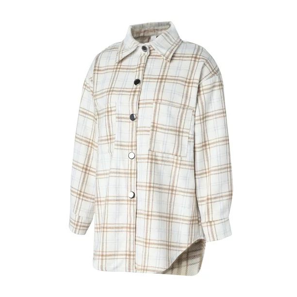 One Opening Women'S Casual Long Sleeve Plaid Flannel Shirt Blouse Tops - Walmart.com | Walmart (US)