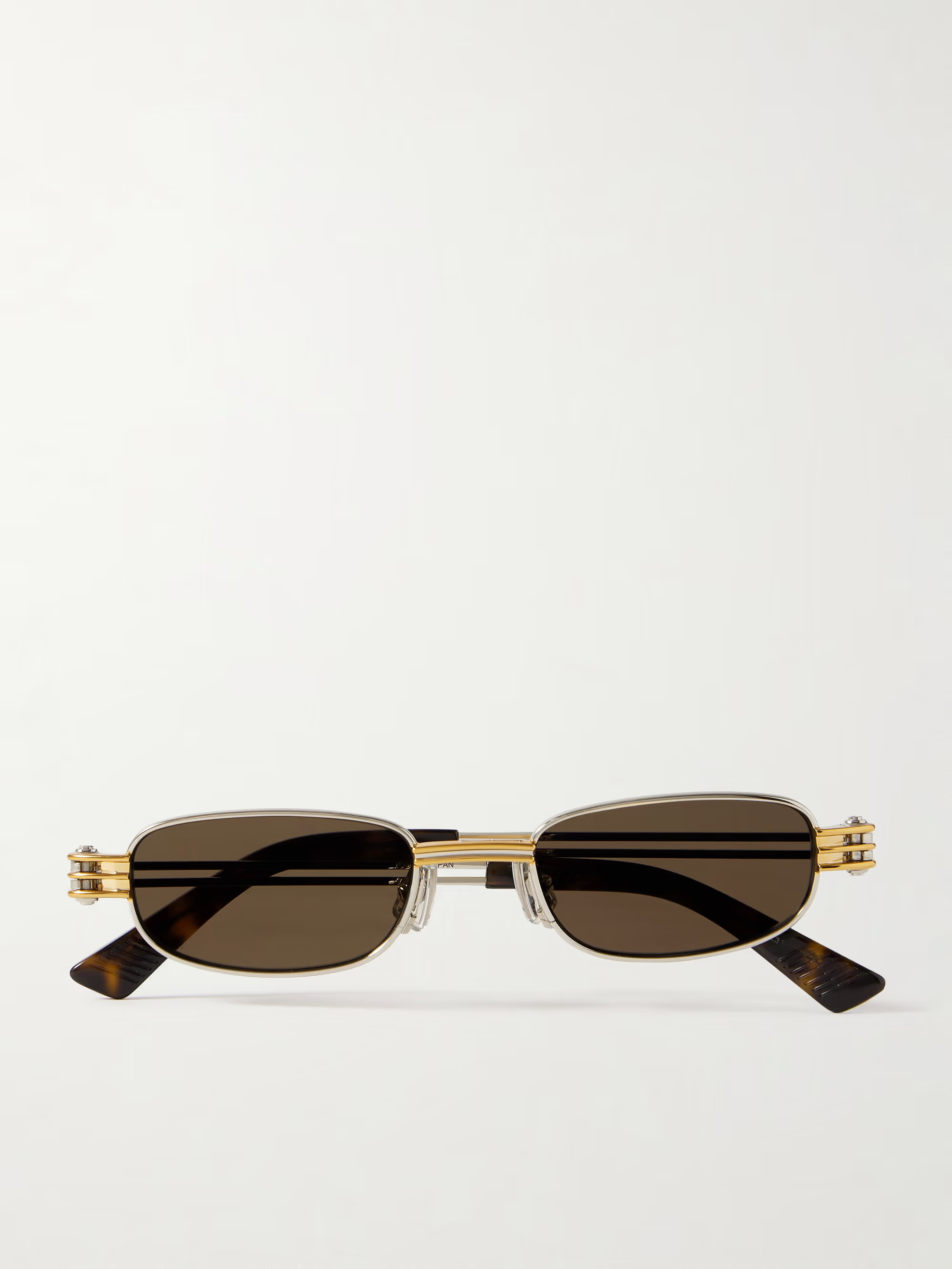 Rectangle silber- und goldfarbene Sonnenbrille mit D-Rahmen | NET-A-PORTER (UK & EU)