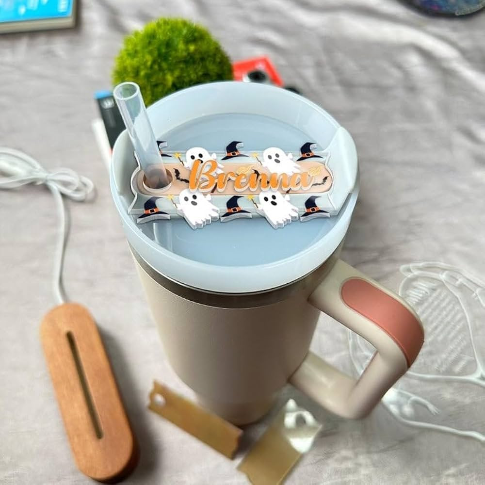 Personalized Halloween Tumbler Tag, 30oz 40oz Quencher Name Plate Topper, Ghost Topper, 30oz - 40... | Amazon (US)