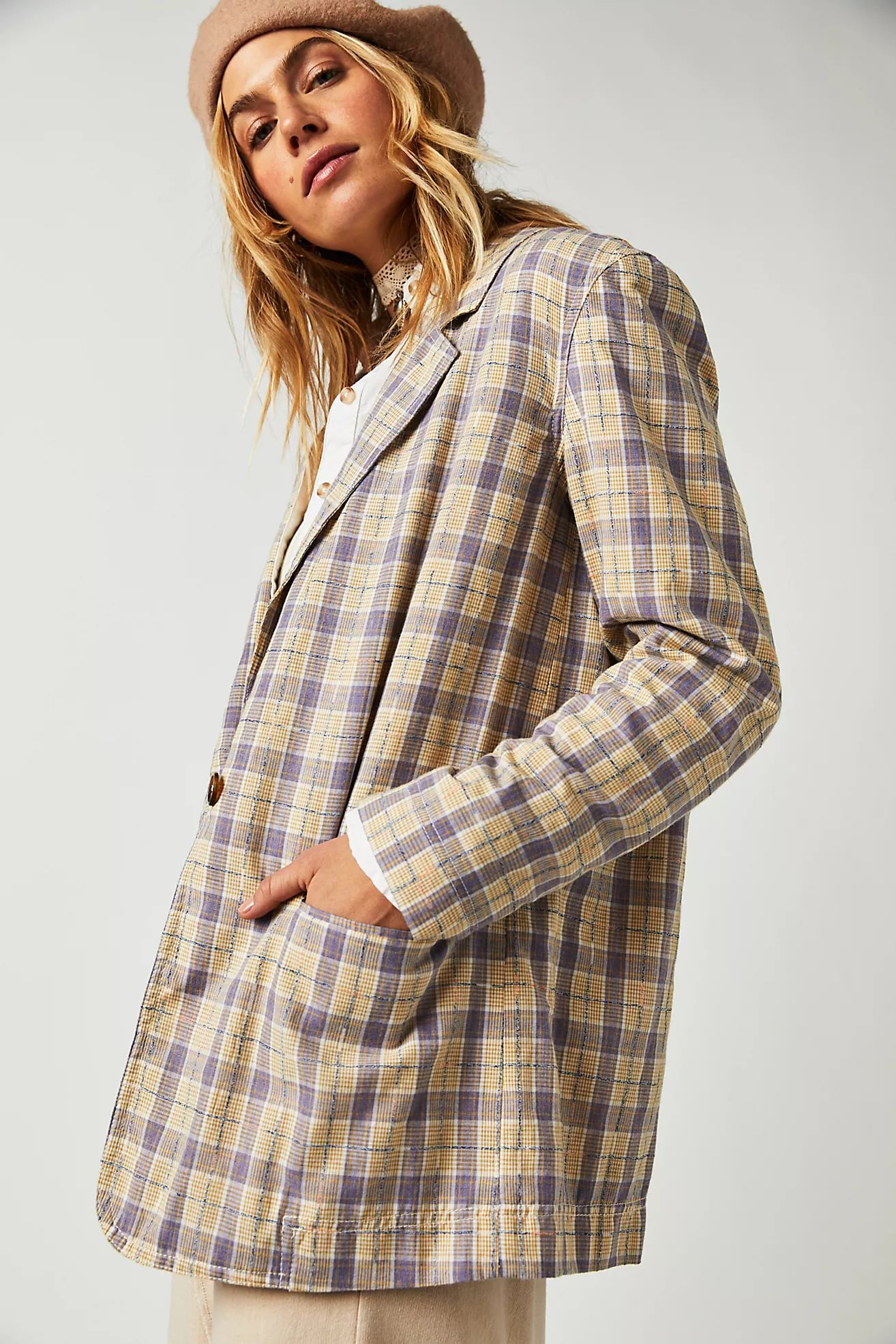 Plaid Beckett Boyfriend Blazer | Free People (Global - UK&FR Excluded)