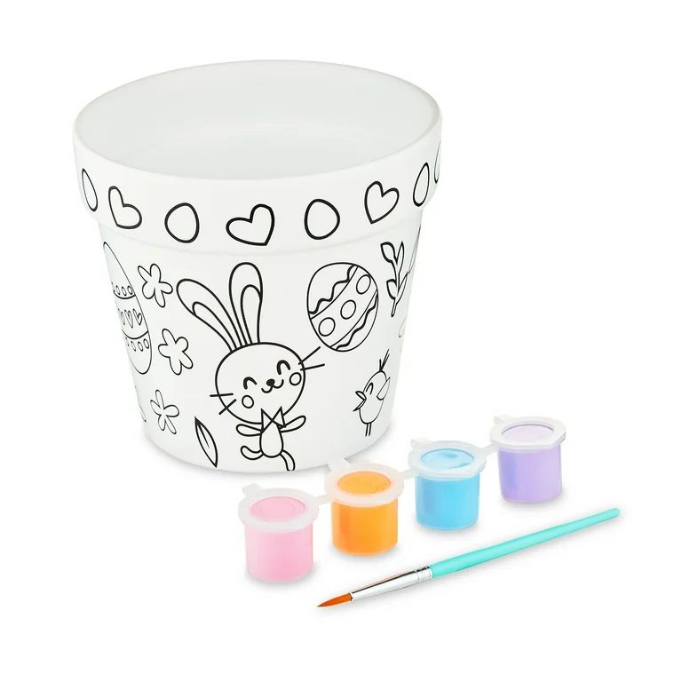 Easter Paint Your Own Ceramic Bunny Flower Pot, Party Favor, by Way To Celebrate | Walmart (US)