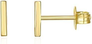 PAVOI 14K Gold Plated 925 Sterling Silver Dainty Mini Bar Stud Earrings for Women | Amazon (US)