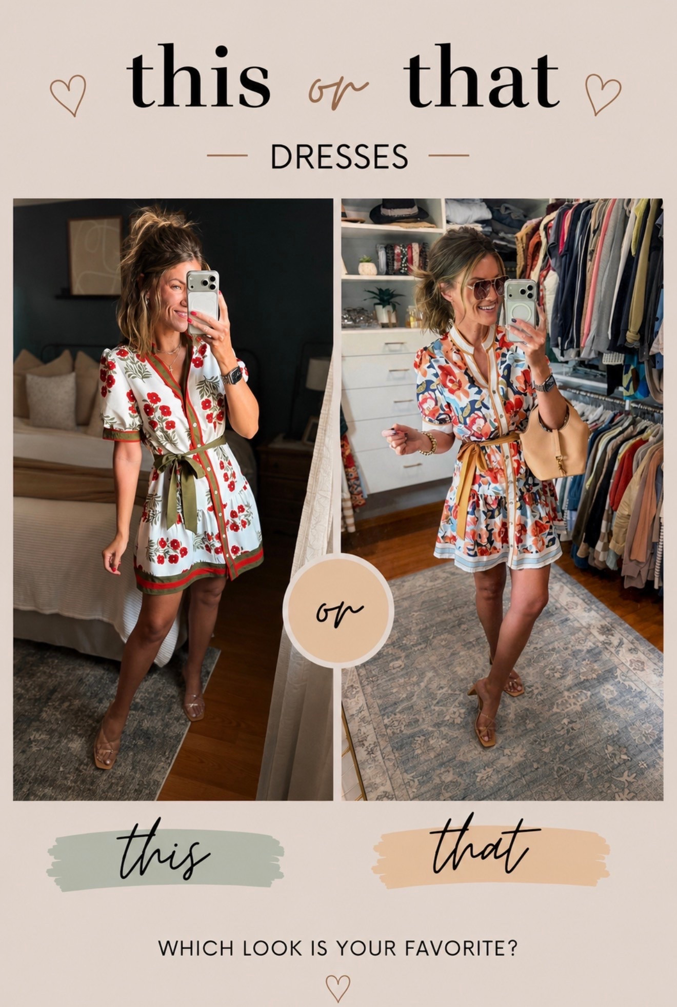 Which dress do you like better?? 
Wearing small in both styles.

#LTKOver40 #LTKSeasonal #LTKootd