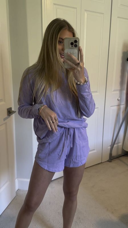 Ekouaer Womens Waffle Knit Pajama Sets Long Sleeve Top and Shorts Matching Lounge Set Loungewear Sweatsuit with Pockets. Size small. #amazon #amzonfinds #amazonmusthaves #amazonvirtualtryon #amazonfavorites #amazonfashion #founditonamazon #founditonamazonfashion 

#LTKFindsUnder50 #LTKVideo #LTKStyleTip