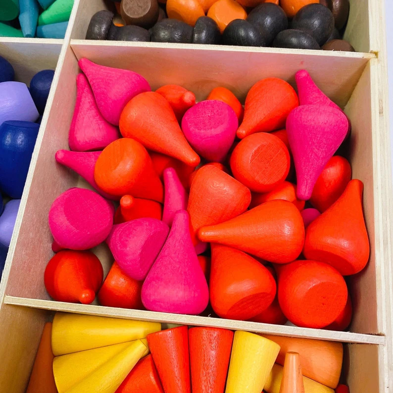 324 Pcs With Wooden Tray Mandala Loose Parts Open-ended Play - Etsy | Etsy (US)