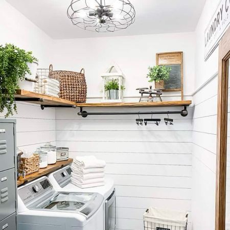 Update your laundry room with some chic DIY industrial iron pipe and wood shelving. It’s great for extra storage and keeping your home and laundry room supplies organized. 

#LTKfindsunder100 #LTKstyletip #LTKhome