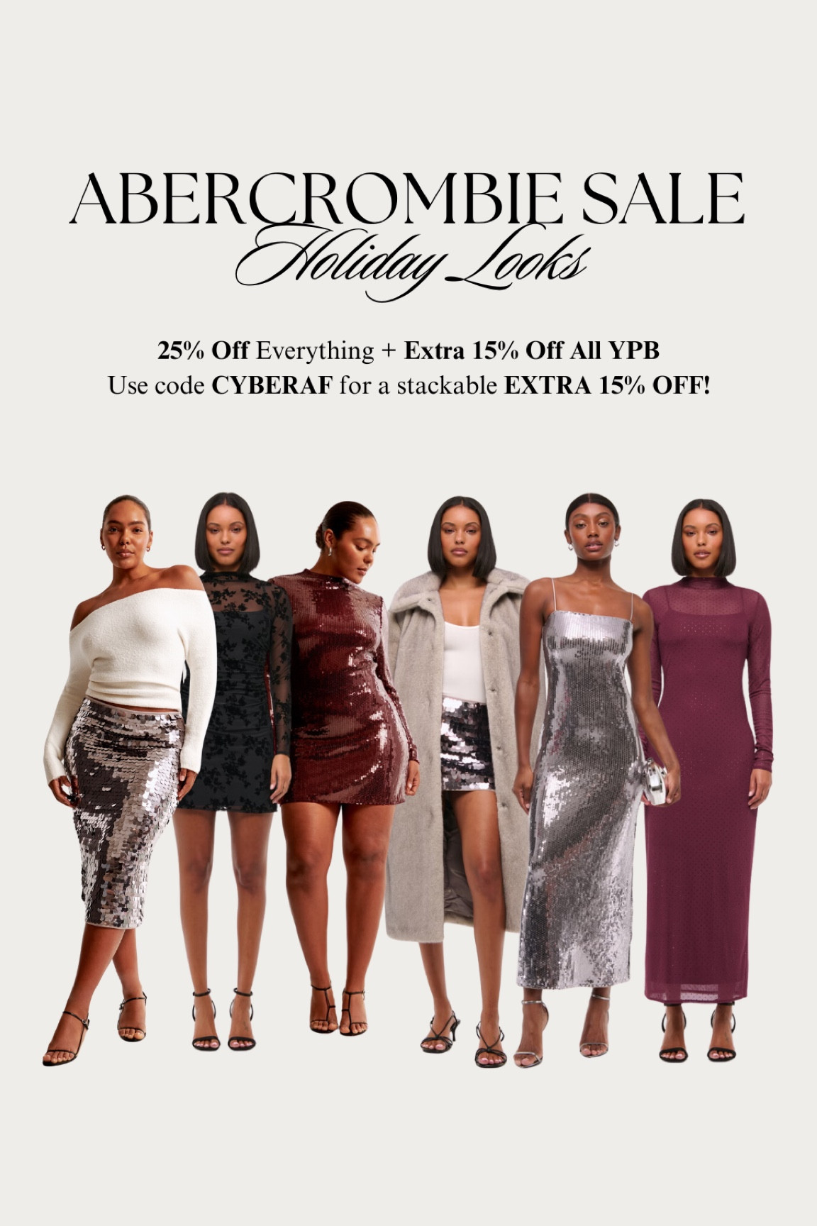 Abercrombie Black Friday Cyber Monday Sales! Use code CYBERAF for a stackable extra 15% off!! #holidaydresses #sequins #sequindress #sequinskirt 

#LTKHoliday #LTKCyberWeek #LTKSeasonal