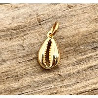 Tiny Brass Cowrie Shell Charm, Shell, Brass, Gold Color | Etsy (US)