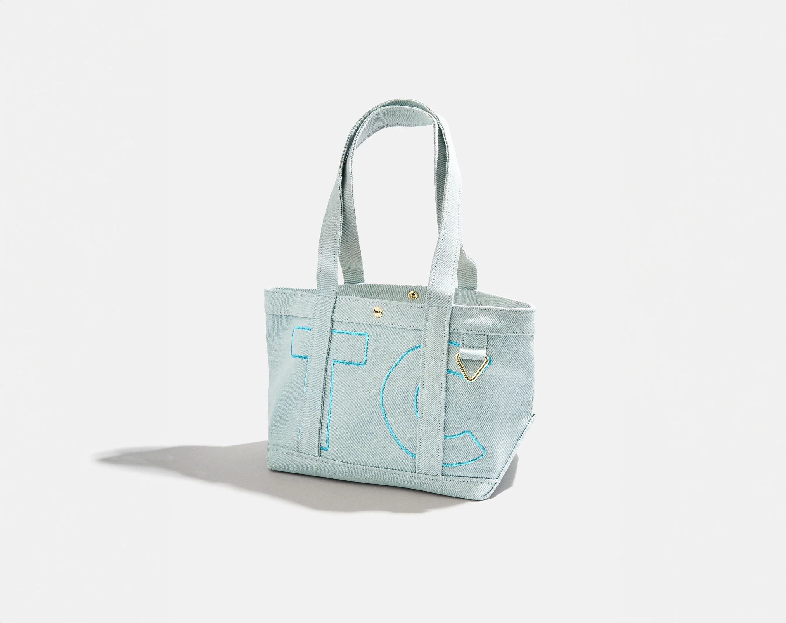 Custom Alpha Tote - Blue Denim | BaubleBar