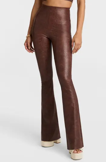 Commando Animal Print Faux Leather Flare Leg Pants | Nordstromrack | Nordstrom Rack