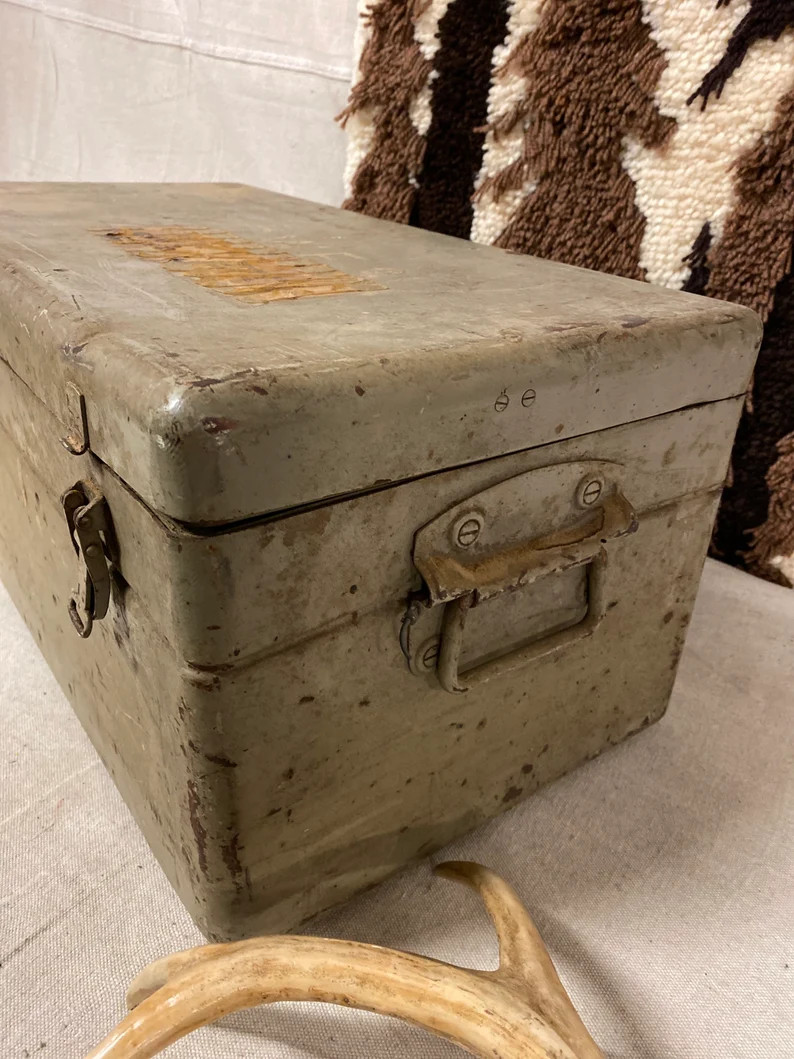 Vintage Metal Military Crate Ammunitions Chest | Etsy (US)