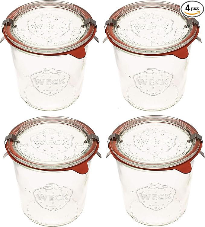 Weck Canning Jars 742-19.6 fl. oz Weck Mold Jars made of Transparent Glass - Eco-Friendly Canning... | Amazon (US)
