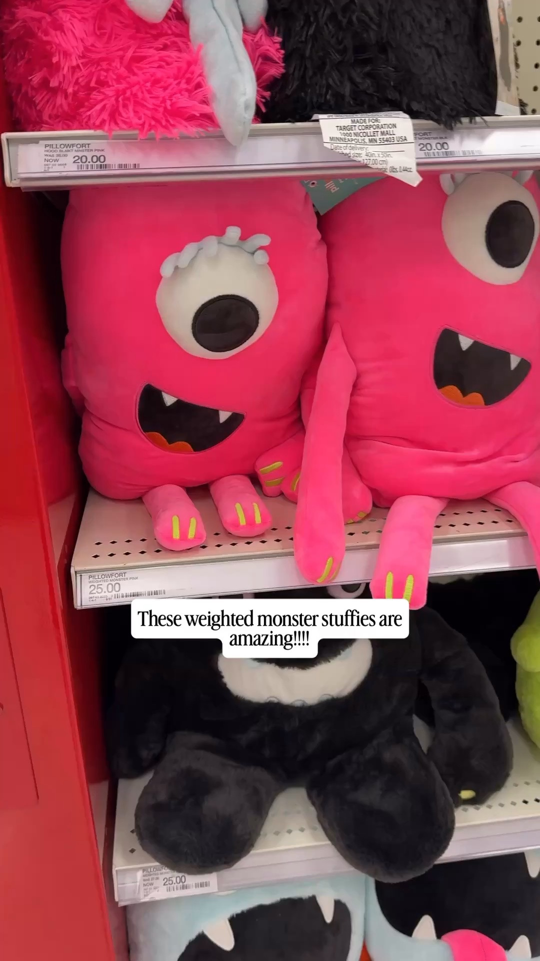 Every season they come out with the cutest weighted stuffed animals and they’ve got monsters for Halloween. They’ve got larger ones and smaller ones filled with beads for that weighted calming effect for kids.  

#TargetFINDS #HalloweenGifts #Halloween #Kids ￼

#LTKKids #LTKmomlife #LTKSeasonal