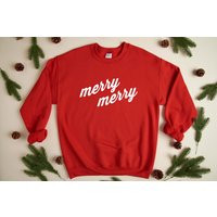 Merry - Christmas Sweatshirt | Holiday Fun Shirt Women's Men's Sweatshir | Etsy (US)
