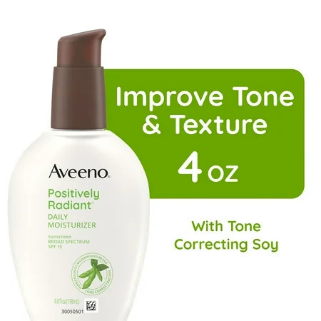 Aveeno Positively Radiant Daily Face Moisturizer Lotion with SPF 15, 4 oz | Walmart (US)