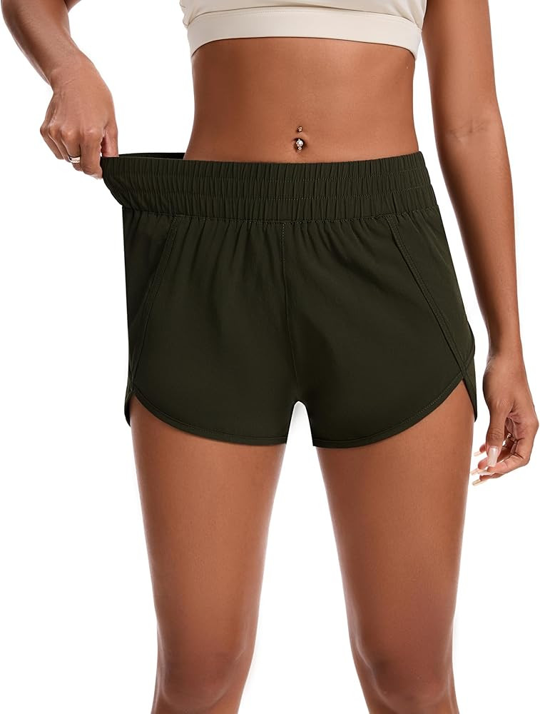 Womens Running Shorts Elastic High Waisted Shorts Quick Dry Athletic Shorts Pants | Amazon (US)