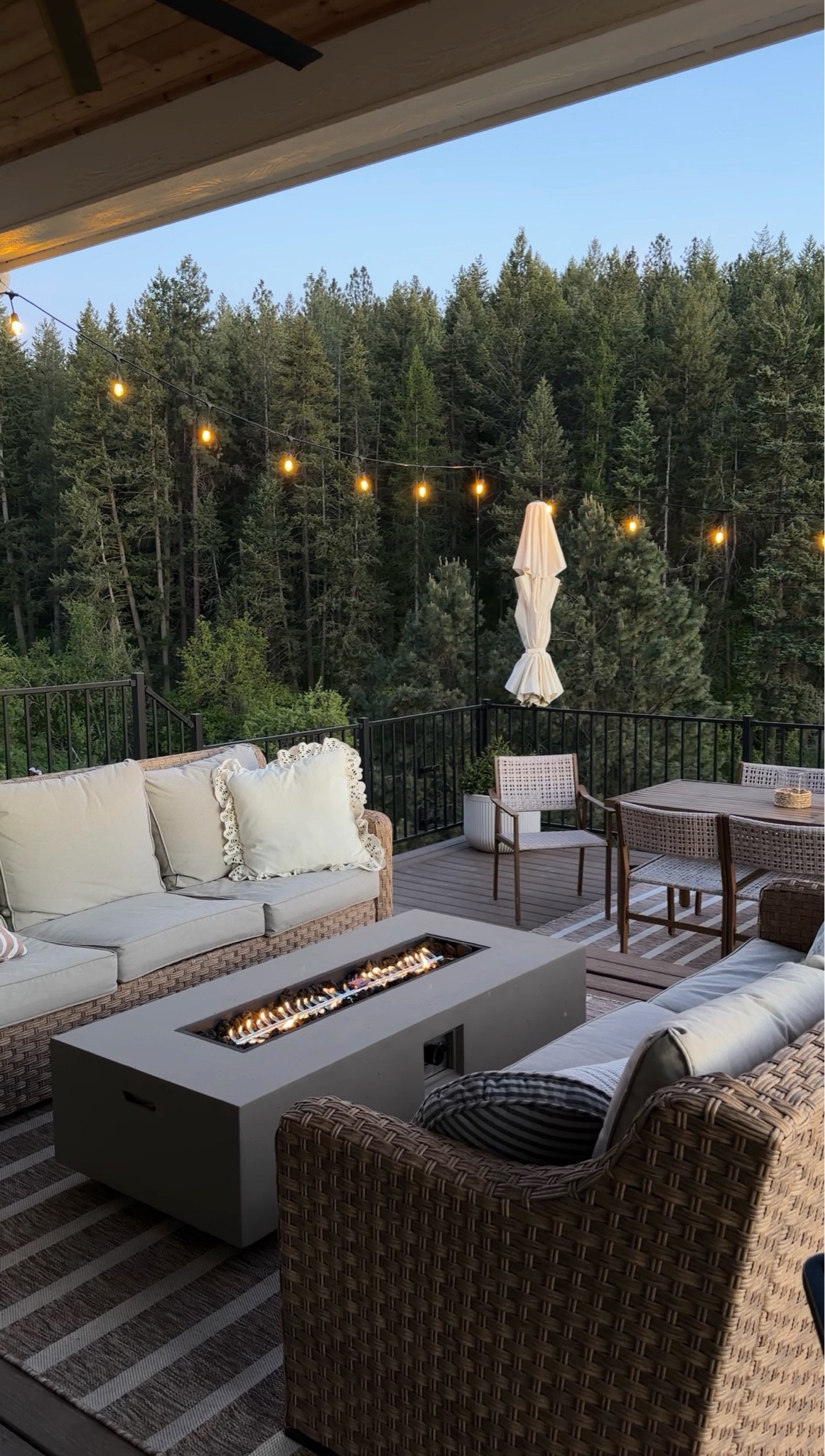 Summer patio nights 🤍

Patio furniture, Walmart outdoor furniture, outdoor fire table, patio table, outdoor inspo, string lights, outdoor dining table

#LTKHome #LTKSeasonal