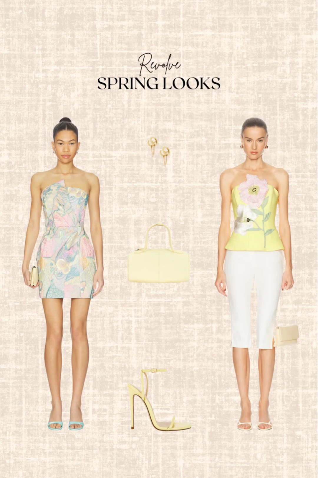 Revolve Spring looks! 

Yellow top, capri pants, dress, handbag, earrings, heels 

#LTKootd #LTKSeasonal #LTKSaleAlert