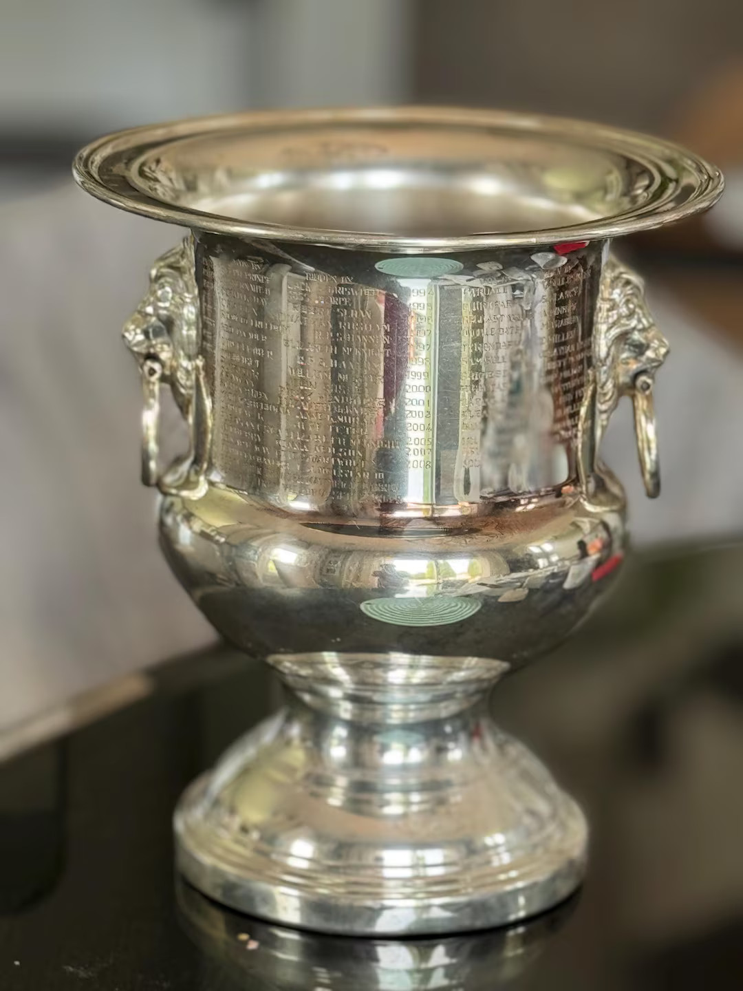 Vintage Wallace Trophy Shaped Silver Plated Ice Bucket Wine Chiller With Lion Head 10"x8.75" Pers... | Etsy (US)