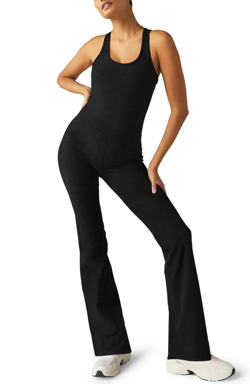 Beyond Yoga All Around Space Dye Flare Leg Jumpsuit in Darkest Night at Nordstrom, Size X-Small | Nordstrom