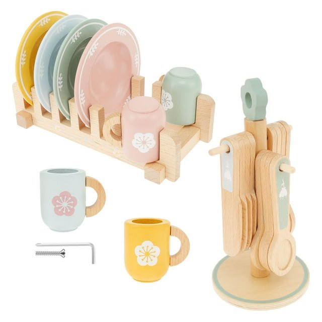 Kid Wooden Dinnerware Toy Set Safe Wood Kids Kitchen Playset Funny Toddler Kitchen Toy Children K... | Walmart (US)
