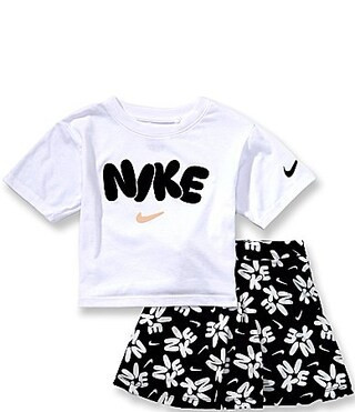 Nike Little Girls Short Sleeve Bold Play Tee Scooter Skort 2-Piece Set - 2T | Dillard's