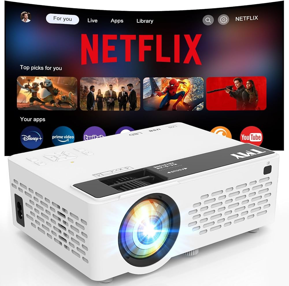 【Netflix-Officially-Licensed】TMY Mini Projector with WiFi and bluetooth, 1080P Full HD Portab... | Amazon (US)