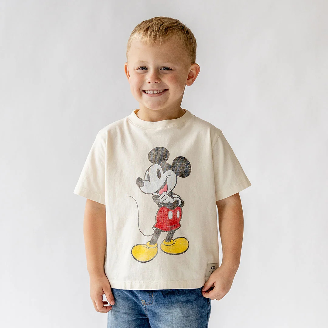 Mini Disney Mickey Perfect Tee, Natural | Albion Fit