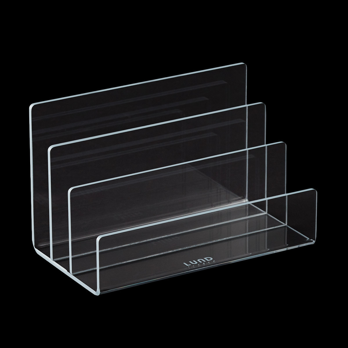 Lund London Mod Acrylic Mail Holder Clear/ Grey Trim | The Container Store