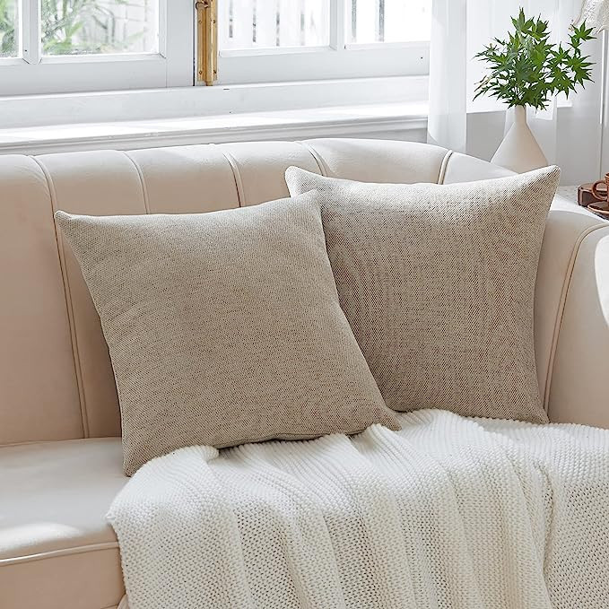 Anickal Throw Pillow Covers 18x18 Inch Set of 2 Decorative Accent Pillow Covers Square Cushion Ca... | Amazon (US)