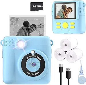 Kids Camera Instant Print, Christmas Birthday Gifts for Kids Age 3-12, Selfie Digital Camera with... | Amazon (US)