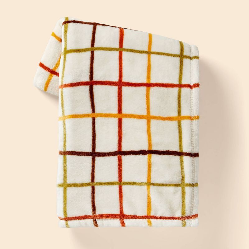 Grid Printed Plush Throw Blanket - Spritz™ | Target