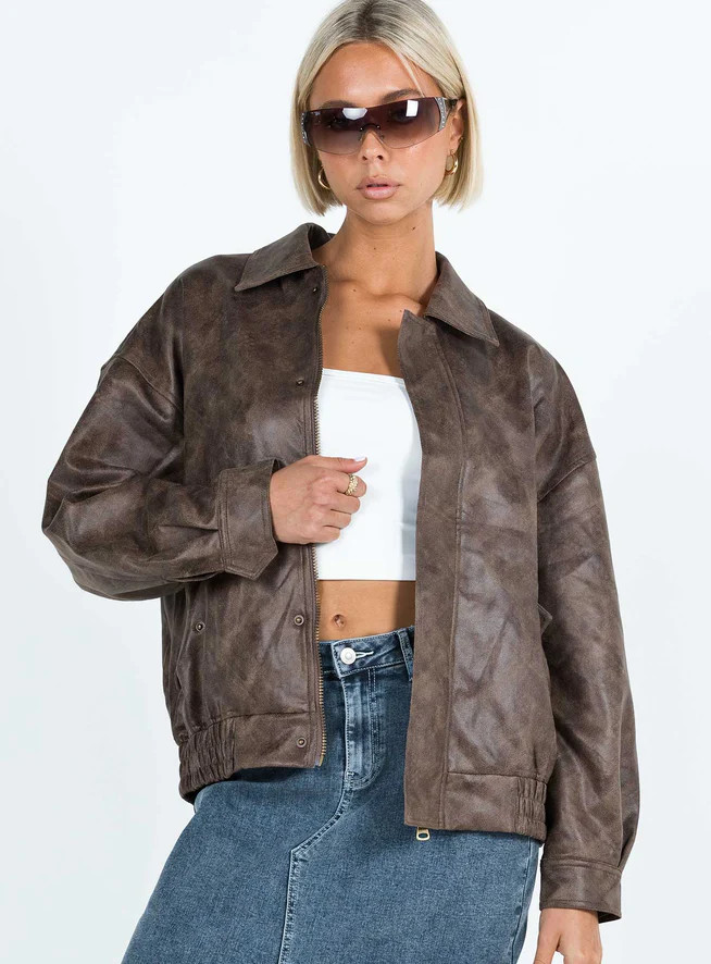 Kenny Bomber Chocolate | Princess Polly US