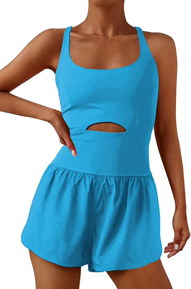 ReachMe Womens Running Onesie Workout Rompers One Piece Outfits Exercise Jumpsuits Gym Yoga Cloth... | Amazon (US)