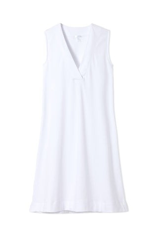 Pima Shift Nightgown in White | LAKE Pajamas
