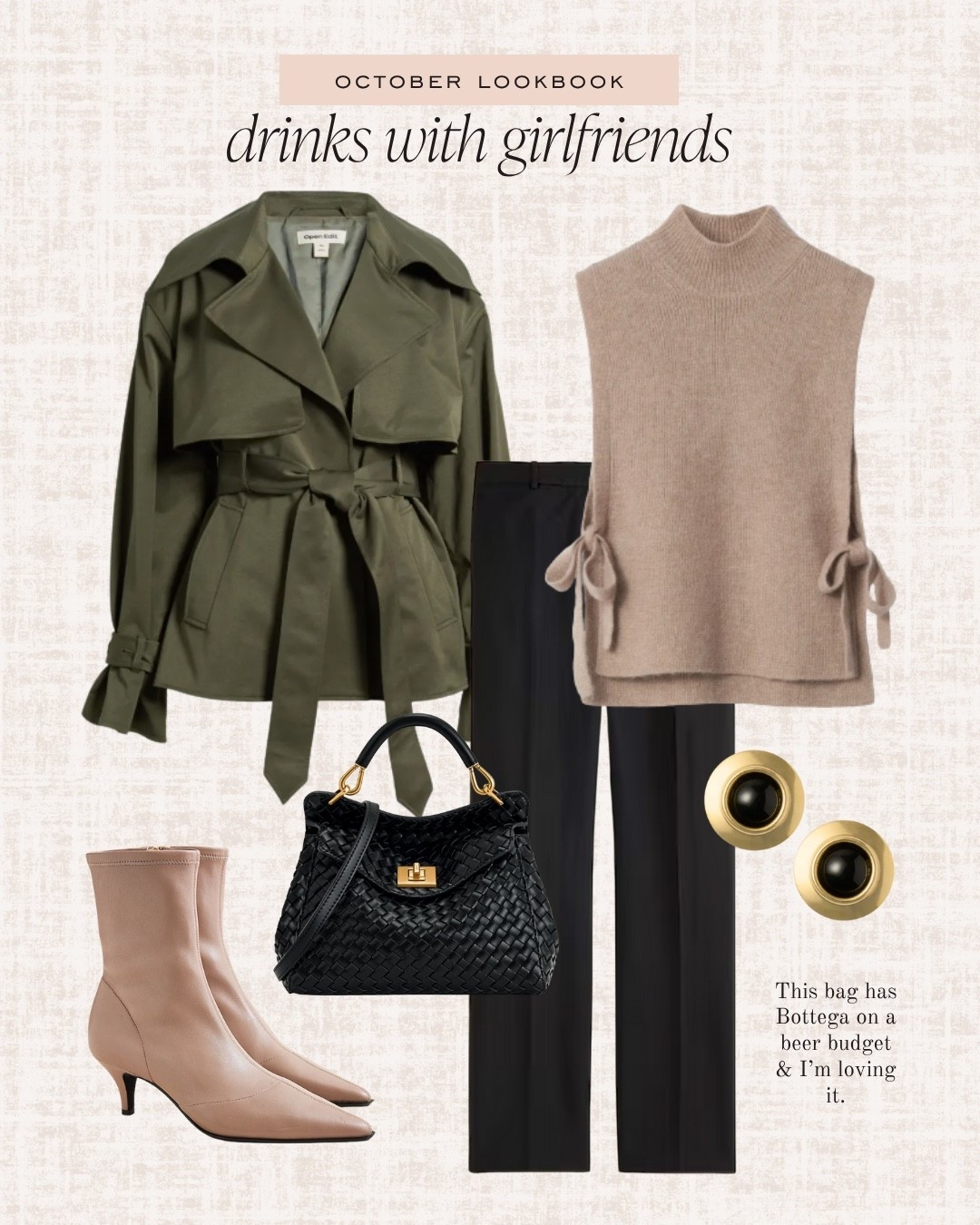 Work outfit, drinks with girlfriends, fall outfit, black pants, sweater tank, cargo cropped jacket, cropped trench

#LTKSeasonal #LTKFindsUnder100 #LTKWorkwear