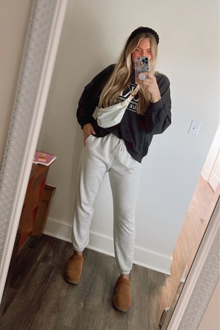 My favorite sweatpants! I get the L tall! I’m 6ft! Ugg slippers on sale! Cozy Women’s fall outfit, school drop off outfit, fall clothes, fall outfit, comfy fall outfit, travel outfit 

#LTKsalealert #LTKfit #LTKunder50