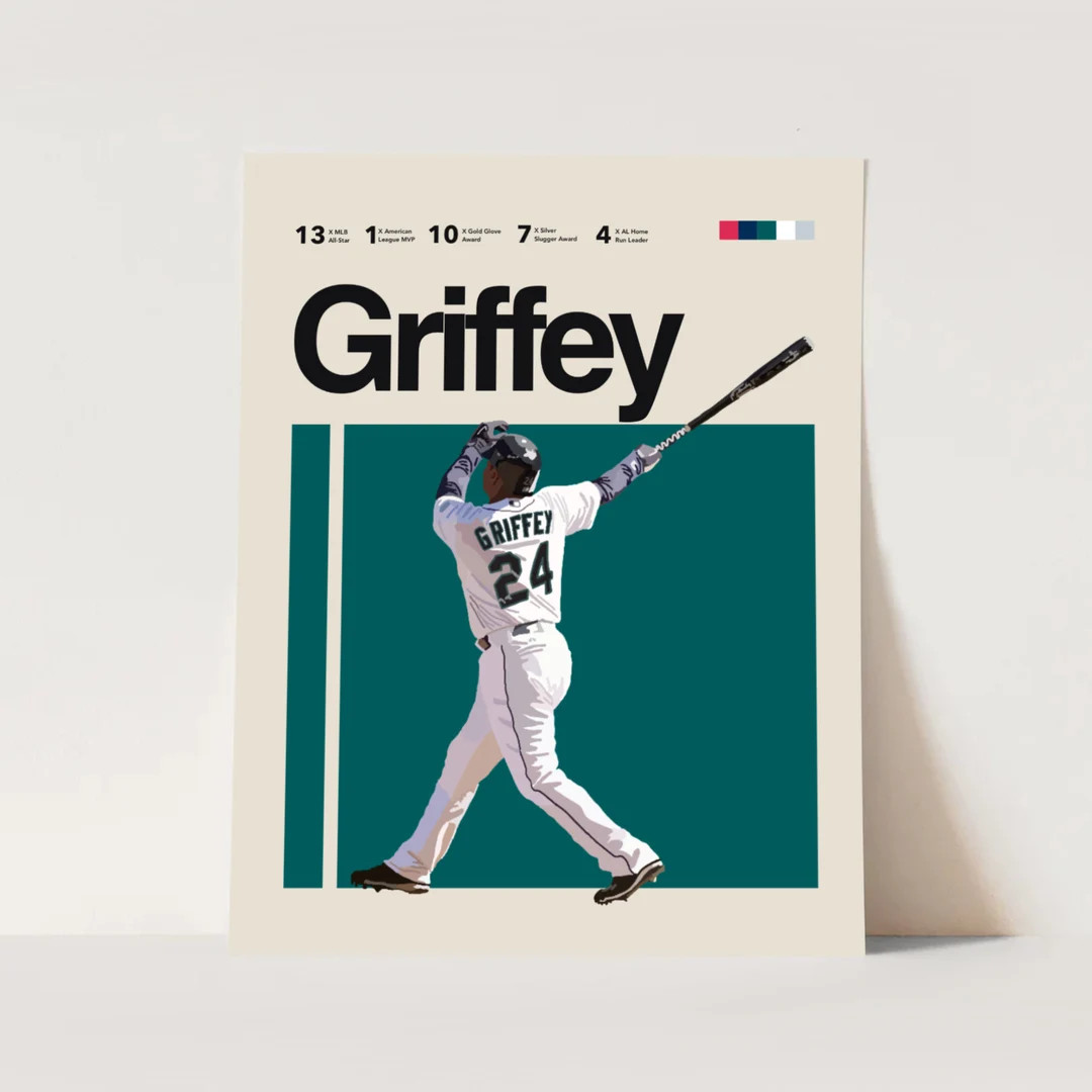 Ken Griffey Jr. Poster Seattle Mariners Art Print 11x14 - Etsy | Etsy (US)