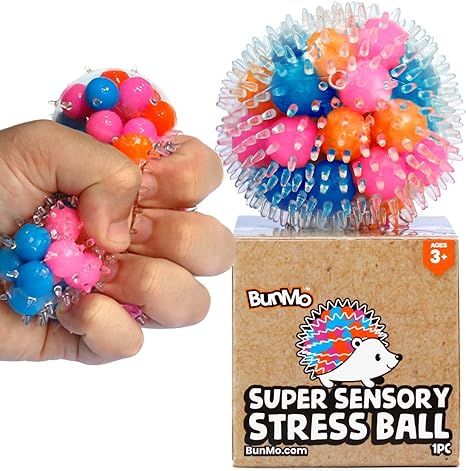 BUNMO Hedgehog Stress Balls Sensory Toys. 1pc Squishy Stress Ball for Kids - 38 Water Beads. Oran... | Amazon (US)