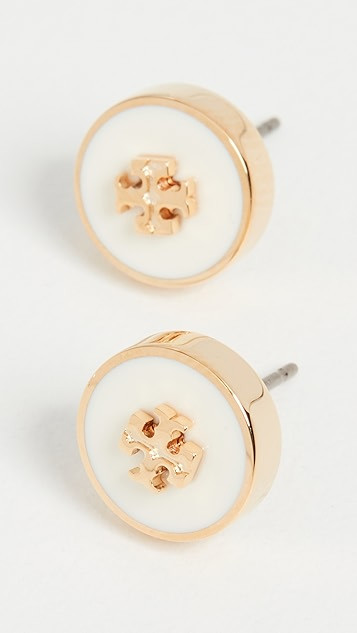 Kira Enamel Circle Stud Earrings | Shopbop