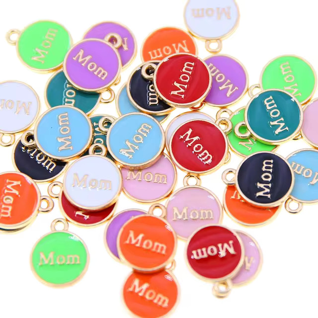 New 12*15mm MOM Letter Charms Enamel Charms Alphabet Initial Letter Handmade Pendant For Diy Brac... | AliExpress (US)