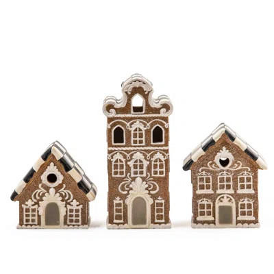 Courtly CheckÂ® 3 Piece Gingerbread Illuminated Mini Houses Christmas Village Set | Wayfair North America