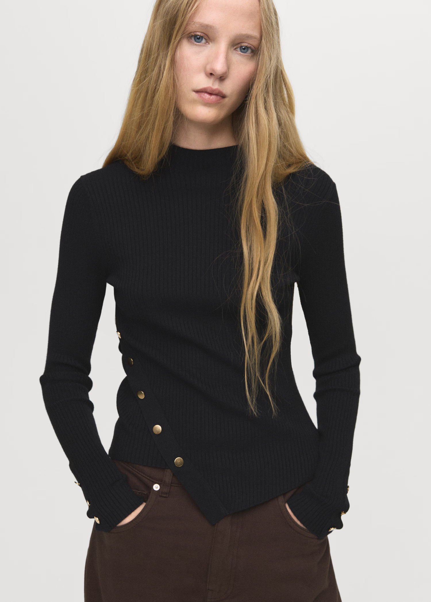 Asymmetrical sweater with buttons | Mango (US/MX/AU)