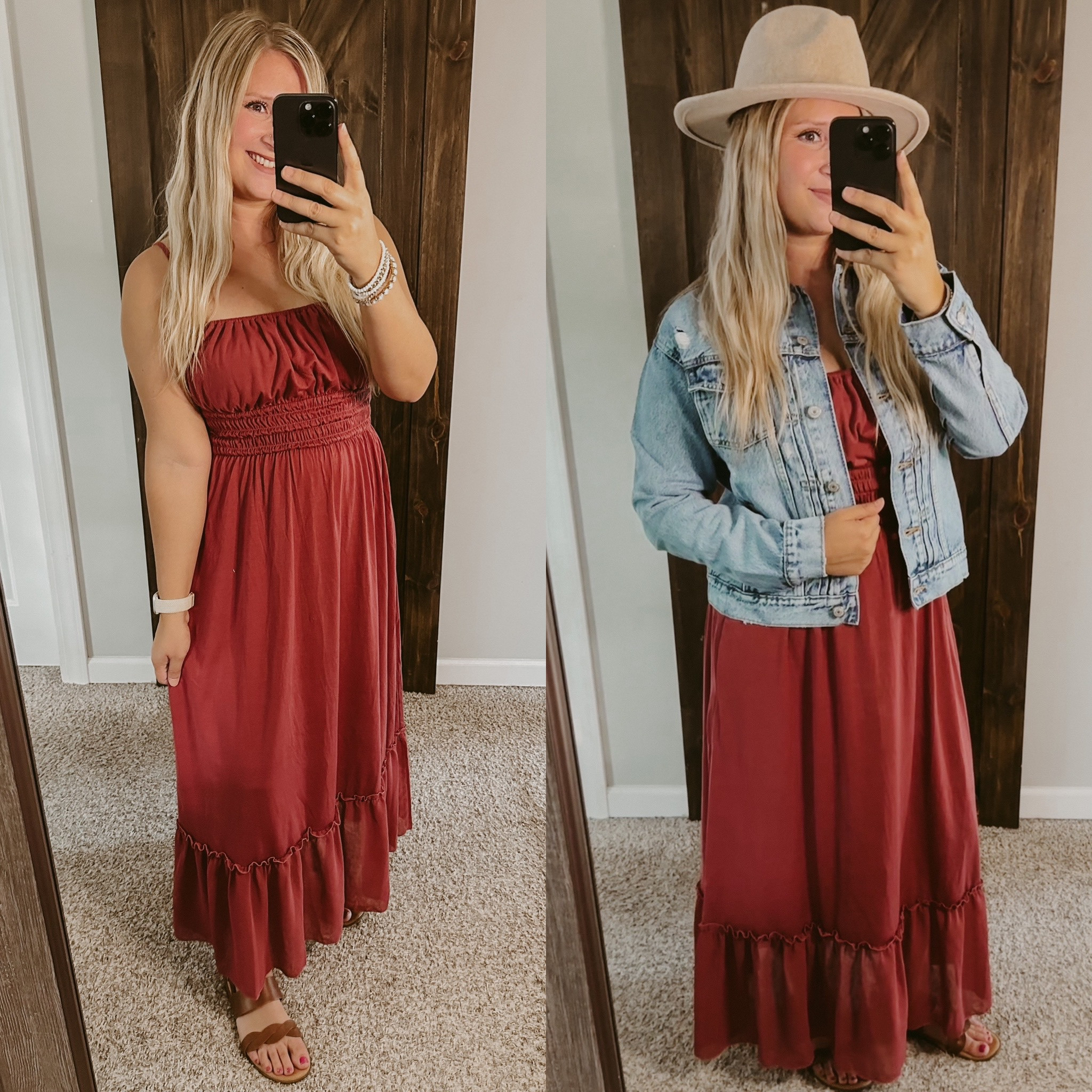 Amazon Maxi Dress — perfect for summer and paired with a jean jacket and cute hat for the fall time🍁 AND it has pockets 🫶🏼

Wedding Guest Dress | Fall Dress | Summer Dress | Distressed Jean Jacket | Fall Hat | Date Night Dress 

#LTKSeasonal #LTKunder50 #LTKwedding