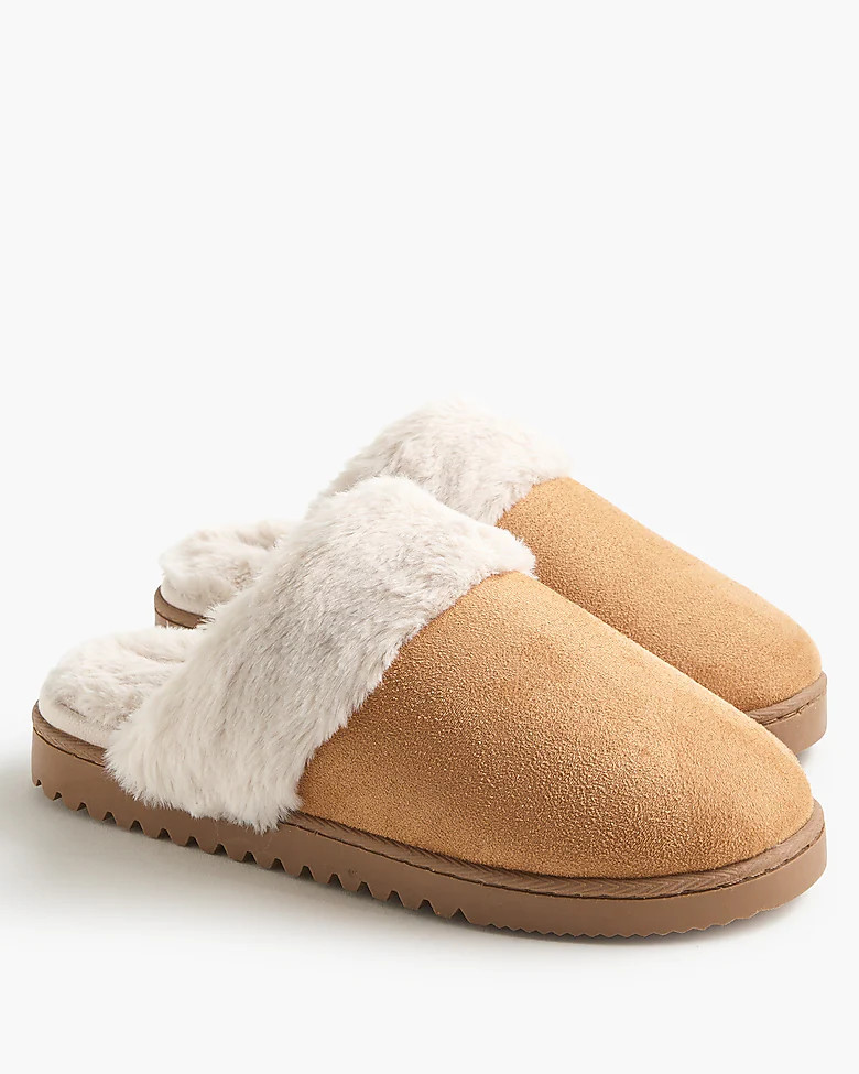Sueded scuff slippers | J.Crew Factory
