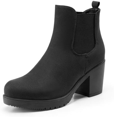 DREAM PAIRS Women's High Chunky Heel Chelsea Ankle Boots Slip On Elastic Fall Heeled Booties Shoe... | Amazon (US)