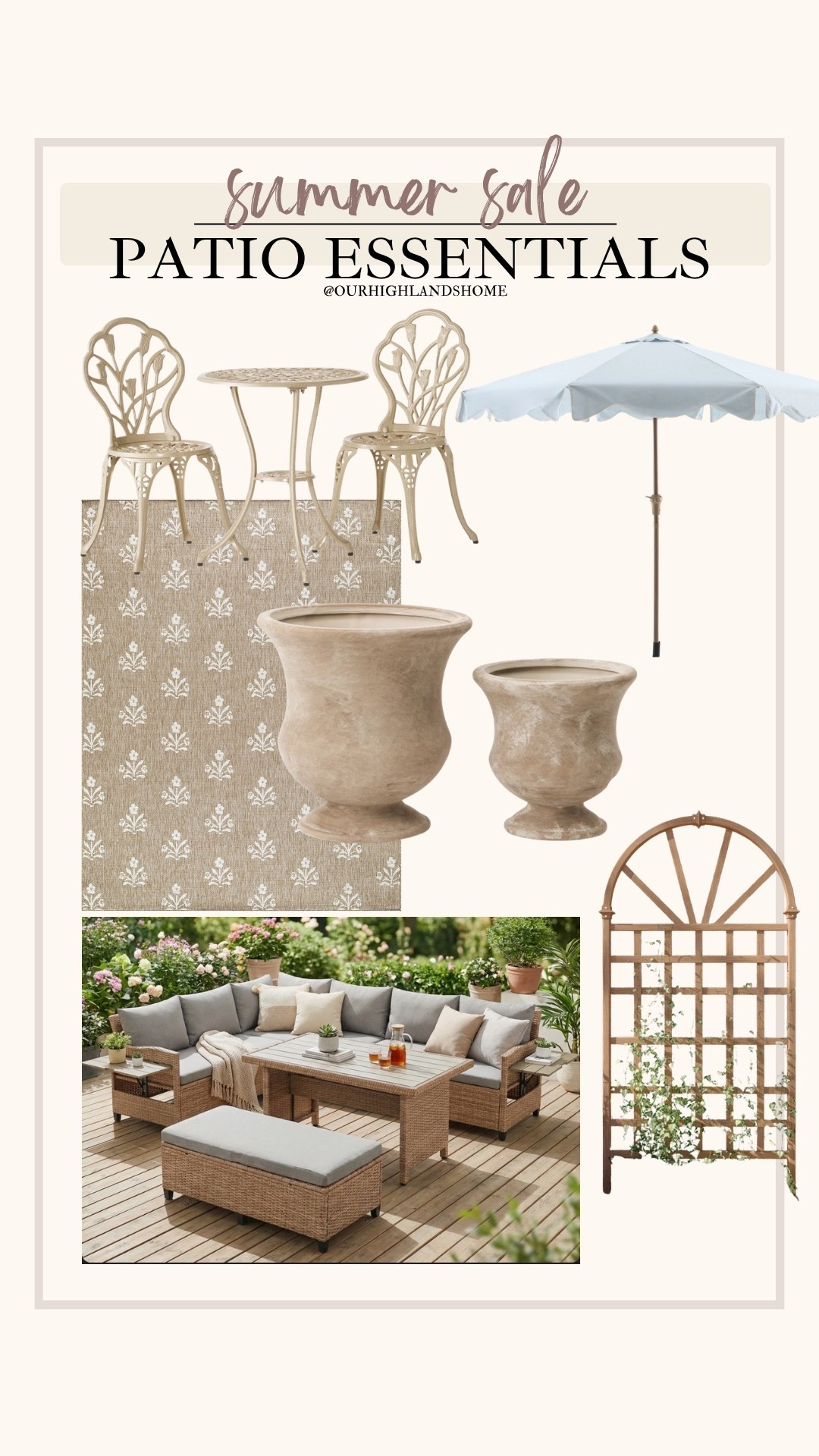 summer essentials for the patio. european cottage inspired patio 

#LTKSeasonal #LTKHome #LTKSaleAlert
