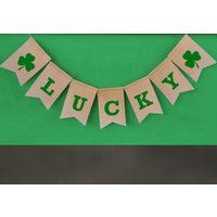 Lucky Burlap Banner, Shamrock Leaf St Patricks Day Decor, Pattys Day, Saint Irish Decorations | Etsy (US)