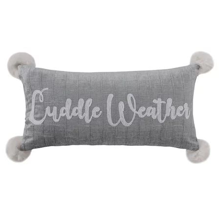 Levtex Home - Winterland - Decorative Pillow (12X24in.) - Cuddle Weather - Grey Silver White | Walmart (US)